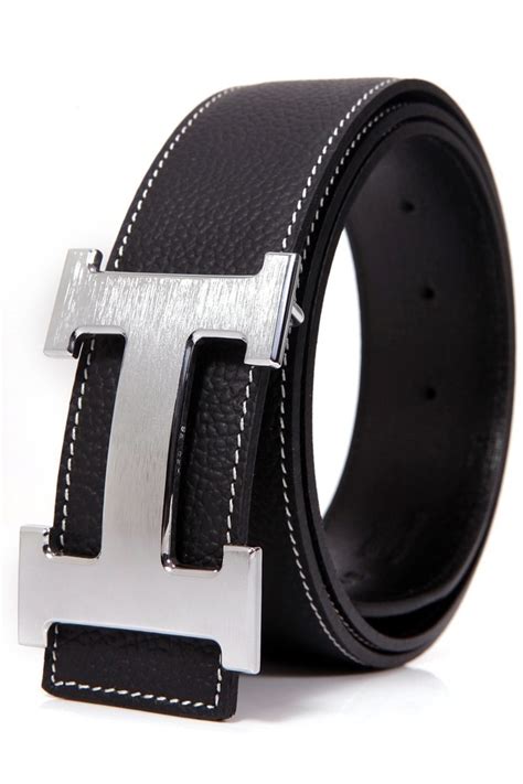 black hermes belt with white stitching|black hermes belt silver buckle.